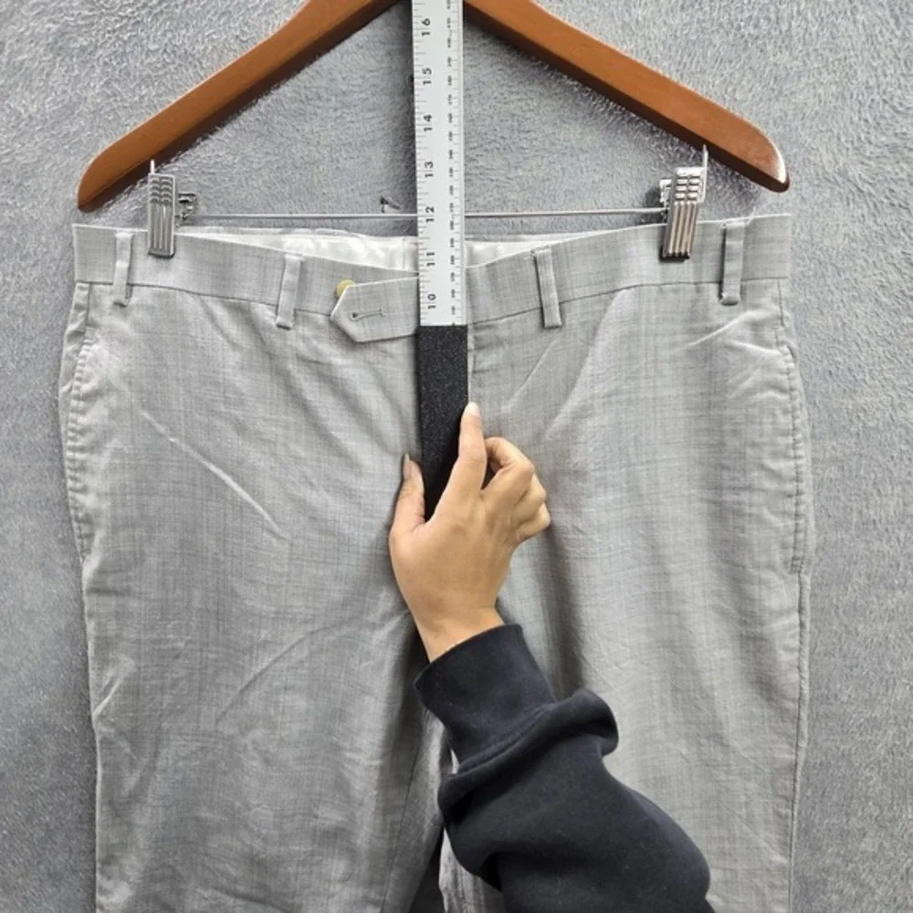 Lauren Ralph Men Pants 36W X 30L Gray Wool Dress Total Comfort‎ Black Label